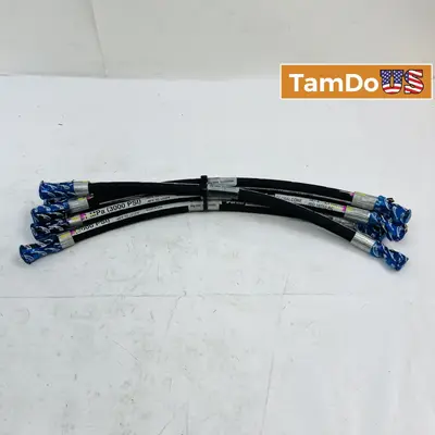 Lot of 6 Parker 387-4 Hydraulic Hoses, 1/4" (6.3mm) 17" Length - New - Real photo at TamDo.us
