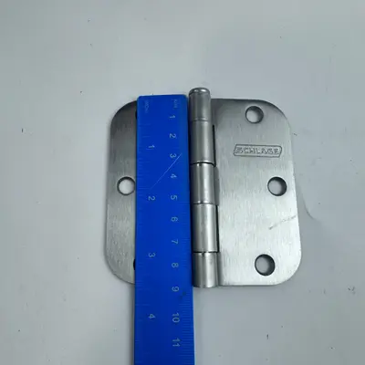 (Lot of 6)Schlage 3.4" x 3.4" Door Hinge Satin Nickel 5/8" Radius Rounded Corner - Thumbnail 2