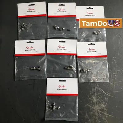 (Lot of 7) Genuine Fender Original Telecaster String Ferrules Chrome 0994918000 - New - Real photo at TamDo.us