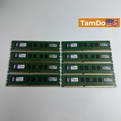 Lot of 8 Kingston 2GB DDR3 1333MHz PC3-10600E ECC Unbuffered RAM KTH-PL313E/2G - Thumbnail 1