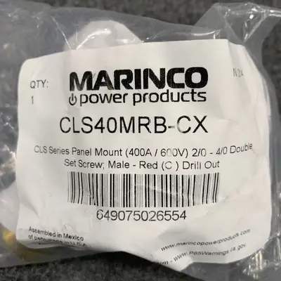Marinco CLS40MRB-CX Male Red Panel Mount Connector 400A 600V - Thumbnail 2