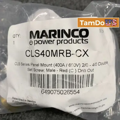 Marinco CLS40MRB-CX Male Red Panel Mount Connector 400A 600V - Thumbnail 1
