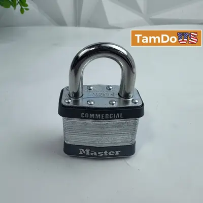 Master Lock No 25 Commercial Laminated Steel Padlock Heavy Duty (No Key Lock) - Thumbnail 1