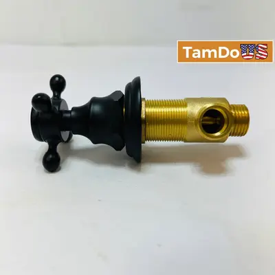 Matte Black Cross Handle Brass Faucet Valve Control Bathroom Basin Sink Tap - New - Real photo at TamDo.us