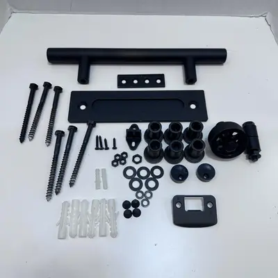 Matte Black Sliding Barn Door Handle Offset Handle Door Pull - Thumbnail 3