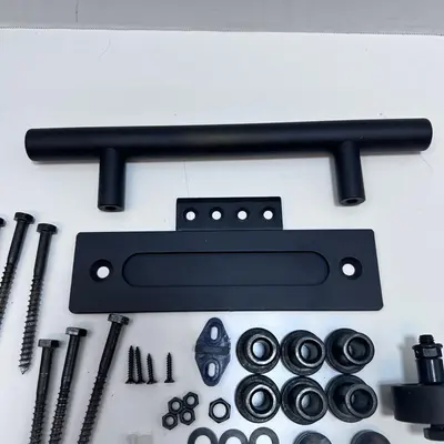 Matte Black Sliding Barn Door Handle Offset Handle Door Pull - Thumbnail 4