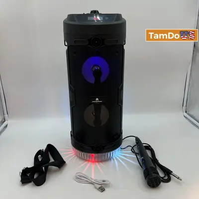 MAX POWER MPD474 PULSE 4 Woofers portable speaker + mic, remote - Thumbnail 1