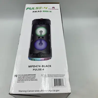 MAX POWER MPD474 PULSE 4 Woofers portable speaker + mic, remote - Thumbnail 9