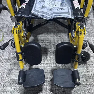 Medline Pediatric Wheelchair, 14"W x 12"D, Yellow - Thumbnail 8