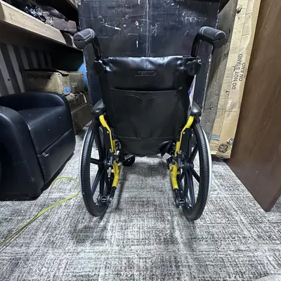 Medline Pediatric Wheelchair, 14"W x 12"D, Yellow - Thumbnail 3