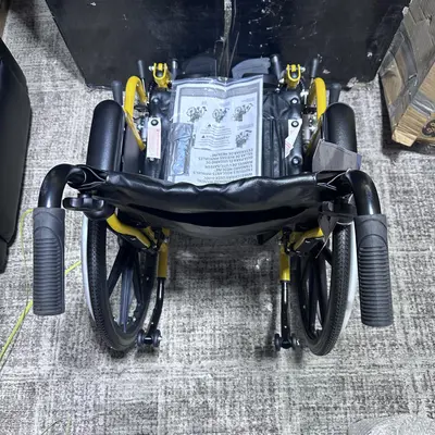 Medline Pediatric Wheelchair, 14"W x 12"D, Yellow - Thumbnail 7