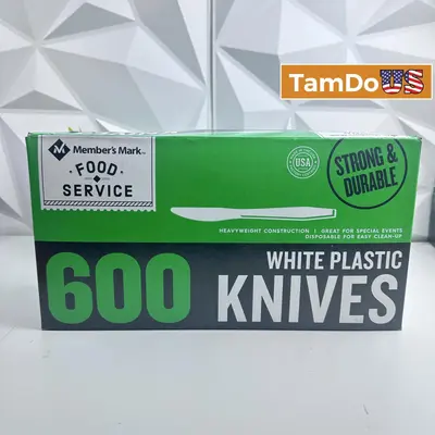 Member's Mark White Plastic Knives, 600 Count - Thumbnail 1