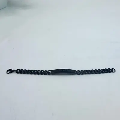 Men Black Stainless Steel Curb Chain ID Bracelet Engraved The Best Is Yet To Com - Thumbnail 2