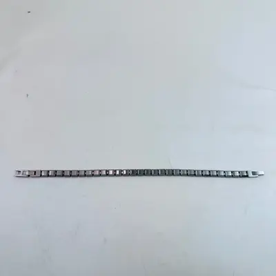 Mens Heavy Stainless Steel Mechanical Screw Block Link Bracelet 8.75" / 22cm - Thumbnail 4