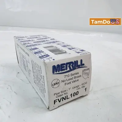 Merrill FVNL100 1” Brass Foot Valve | No-Lead | 710 Series | 1” FNPT - Thumbnail 1