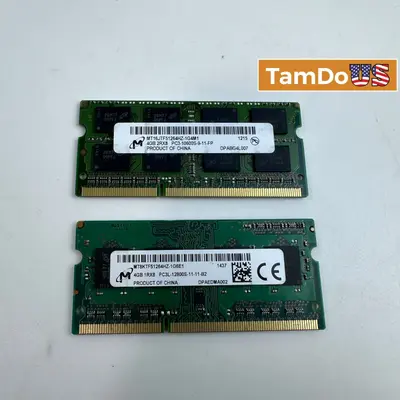 Micron Lot (2x 4GB) DDR3 DDR3L 1333MHz 1600MHz SODIMM Laptop RAM Memory - Good - Real photo at TamDo.us