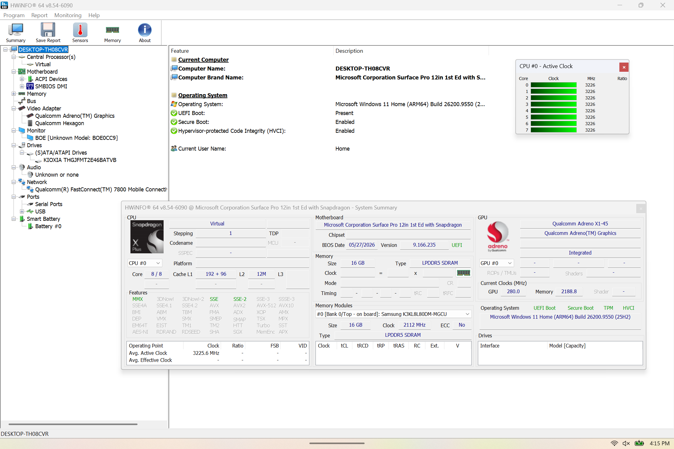 Microsoft Surface Pro 12" Touch 2110, Snapdragon X Plus, 16GB LPDDR5 , 512GB SSD - Thumbnail 8