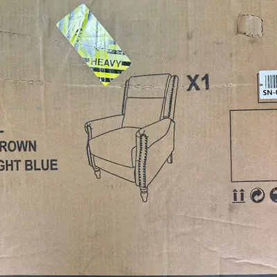 Midnight Blue Recliner Armchair, Nailhead Trim, Comfortable Lounge Chair - Thumbnail 2