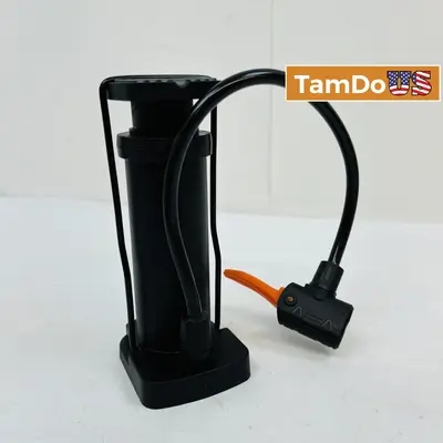 Mini Foot Pump Portable Bike Tire Inflator with Hose & Needle - Excellent - Real photo at TamDo.us