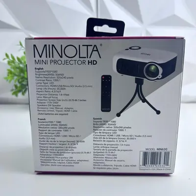 Minolta Mini Projector HD, Portable Home Theater, Remote, SD Card Reader - Thumbnail 5
