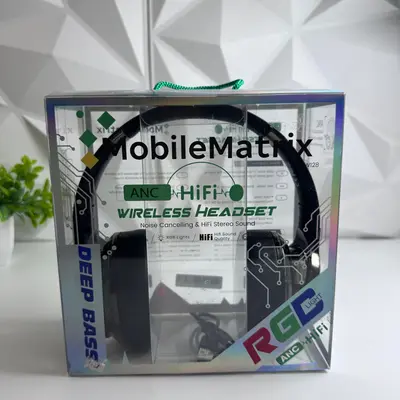 MobileMatrix SW128 ANC Wireless Bluetooth Headset Over-Ear RGB HiFi Headphone - New Open Box - Real photo at TamDo.us