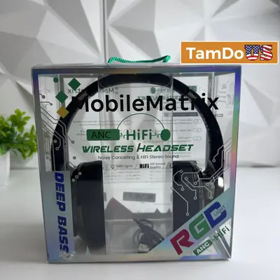 MobileMatrix SW128 ANC Wireless Bluetooth Headset Over-Ear RGB HiFi Headphone - Thumbnail 1