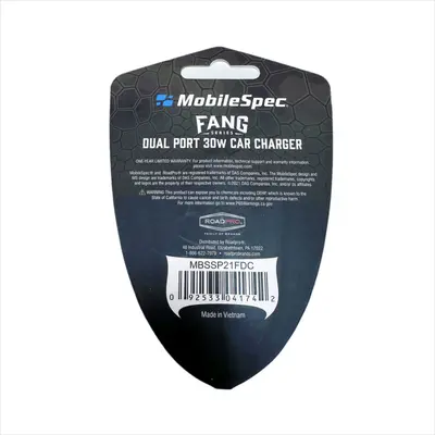 MobileSpec Fang 30W Dual Port USB-C Car Charger with Charging Cable - Thumbnail 5