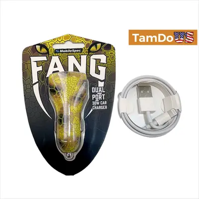 MobileSpec Fang 30W Dual Port USB-C Car Charger with Charging Cable - New - Real photo at TamDo.us