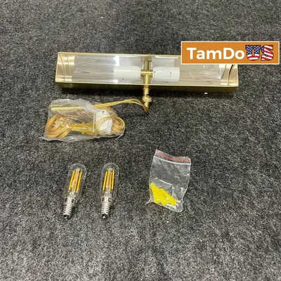 Modern Brass Wall Lamp Picture Light, Adjustable, LED Bulbs Included - New - Real photo at TamDo.us