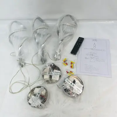 Modern Glass Pendant Light Fixture Multi-Light Ceiling Hanging w/ Remote - Thumbnail 5