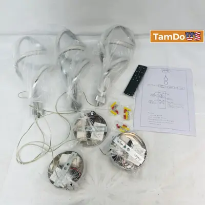 Modern Glass Pendant Light Fixture Multi-Light Ceiling Hanging w/ Remote - Thumbnail 1