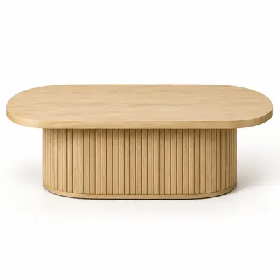 Modern Rectangular Wood Dining Table – Natural Finish, 150cm - Thumbnail 2