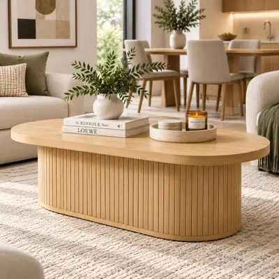 Modern Rectangular Wood Dining Table – Natural Finish, 150cm - New Open Box - Real photo at TamDo.us