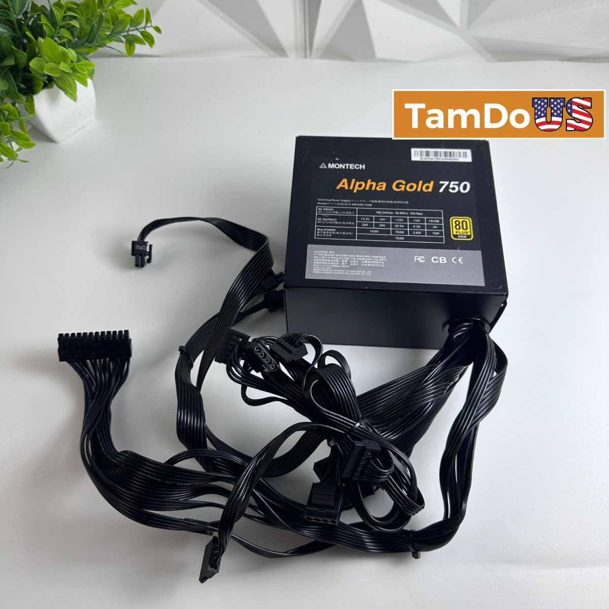 Montech Alpha Gold 750W 80 Plus Gold Power Supply XWYA09-750W ATX Power Supply - Photo 1 - Real photo at TamDo.us