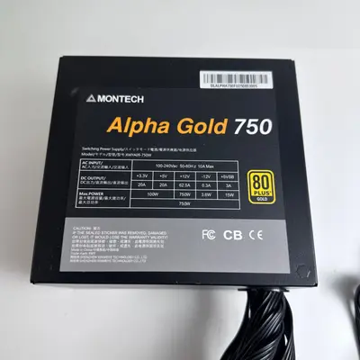 Montech Alpha Gold 750W 80 Plus Gold Power Supply XWYA09-750W ATX PSU - Thumbnail 2