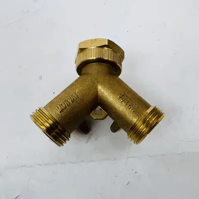 Morvat Solid Brass Two Way Garden Hose Splitter Connector Kit - Thumbnail 5