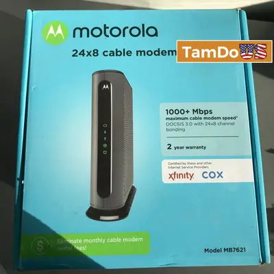 Motorola MB7621 24x8 DOCSIS 3.0 Cable Modem 1000Mbps - Thumbnail 1