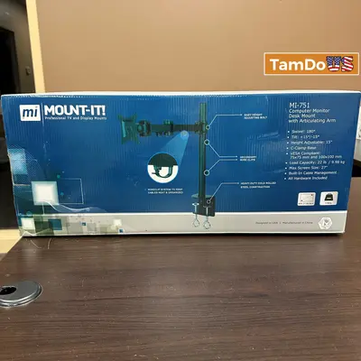 MOUNT-IT Computer Monitor Desk Mount with Articulating Arm MI-751 - Thumbnail 5