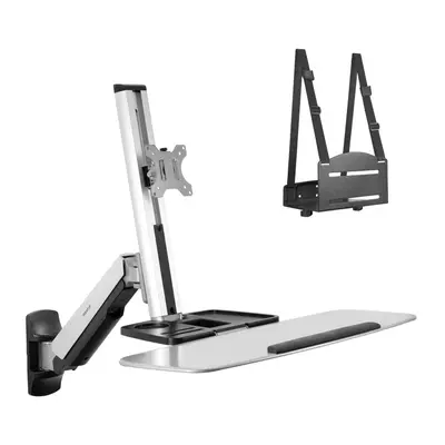 Mount-It! MI-7905 Sit-Stand Workstation Wall Mount Adjustable Monitor Arm - New Open Box - Real photo at TamDo.us