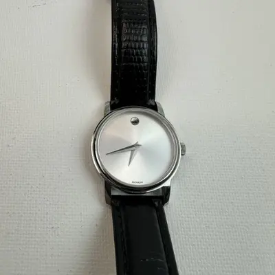 Movado Museum 2100003 Women's Watch 26mm Silver Dial Black Leather Strap - Thumbnail 6