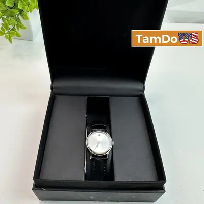 Movado Museum 2100003 Women's Watch 26mm Silver Dial Black Leather Strap - Thumbnail 1
