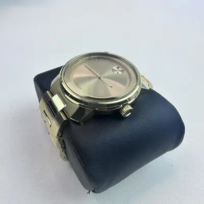 MOVADO $795 Big Gold Stainless Steel Bold Swiss Museum Dot Watch - Thumbnail 6
