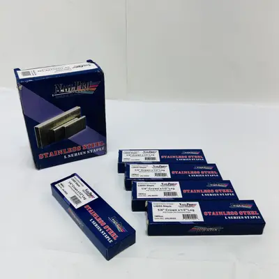 Nail Pro L08SS 1/2" Leg x 1/4" Stainless Steel Narrow Crown Staples - New - Real photo at TamDo.us