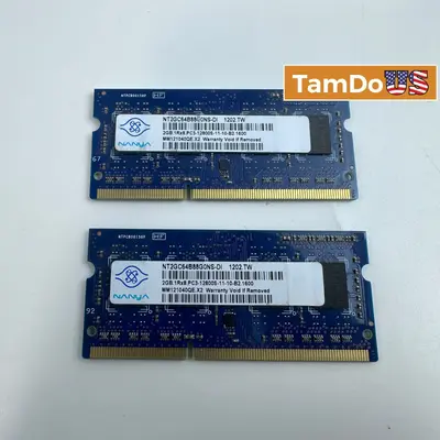 Nanya 4GB Kit (2x2GB) DDR3 Laptop RAM PC3-12800S 1600MHz SO-DIMM - Thumbnail 1