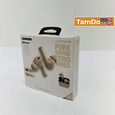 Naztech Xpods Pro Special Edition Bluetooth Earbuds, Gold Wireless Charging Case - Thumbnail 1