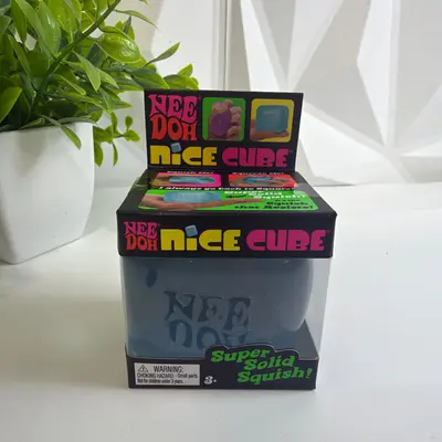 NeeDoh Nice Cube Squishy Stress Toy Schylling Super Solid Squish Blue - Thumbnail 6