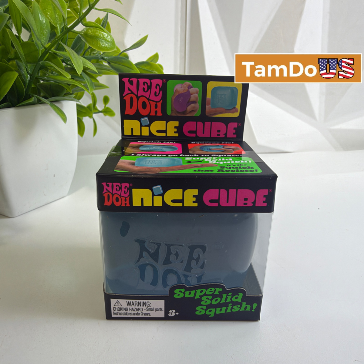 NeeDoh Nice Cube Squishy Stress Toy Schylling Super Solid Squish Blue - Photo 1 - Real photo at TamDo.us