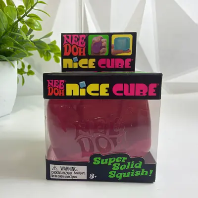 NeeDoh Nice Cube Squishy Stress Toy Schylling Super Solid Squish Pink - Thumbnail 7