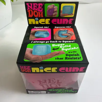 NeeDoh Nice Cube Squishy Stress Toy Schylling Super Solid Squish Pink - Thumbnail 3
