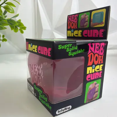 NeeDoh Nice Cube Squishy Stress Toy Schylling Super Solid Squish Pink - Thumbnail 6